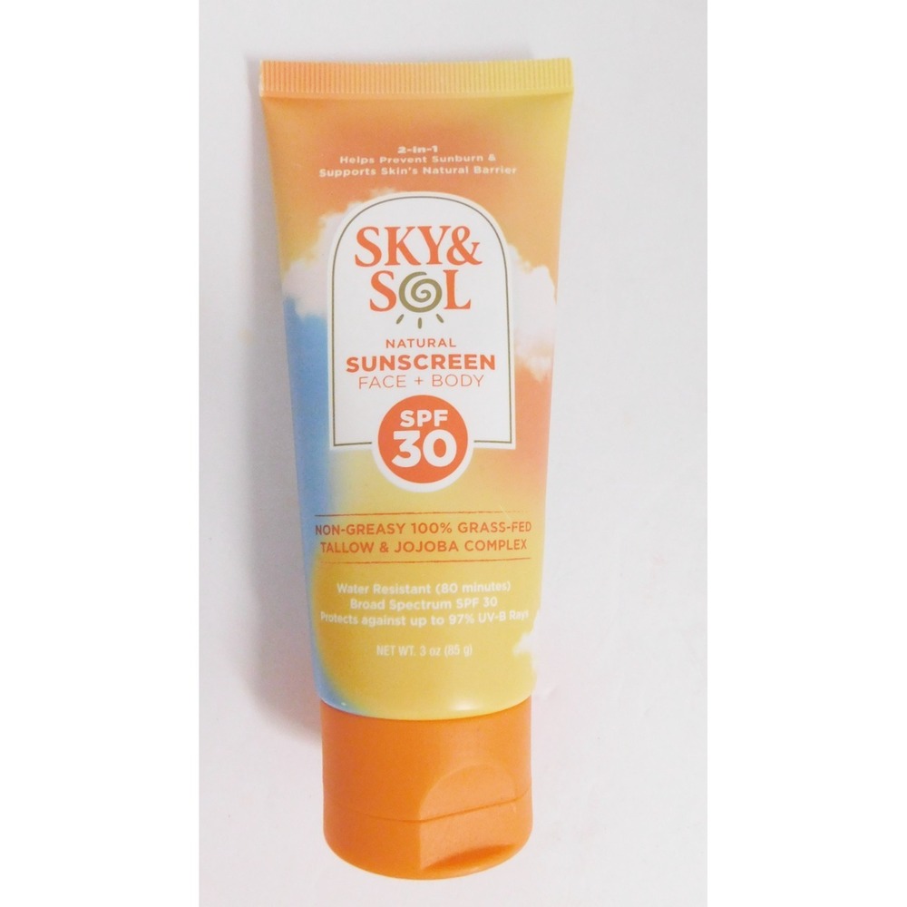 Sky And Sol Sunscreen Face Body Spf30 3 Oz SEALED exp 2028 NEW